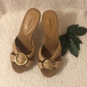 !!!Price drop!! Tan slip on heels